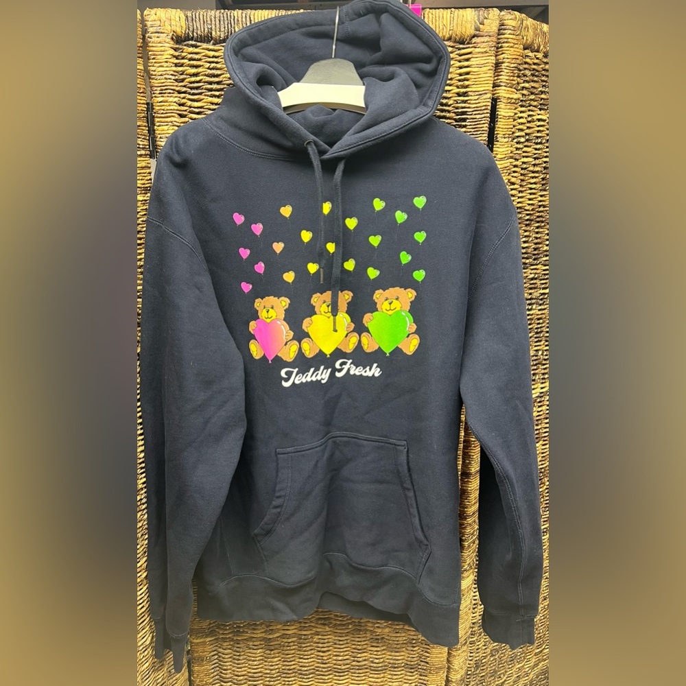 Teddy Fresh- Blue Hooded Sweatshirt- XLarge